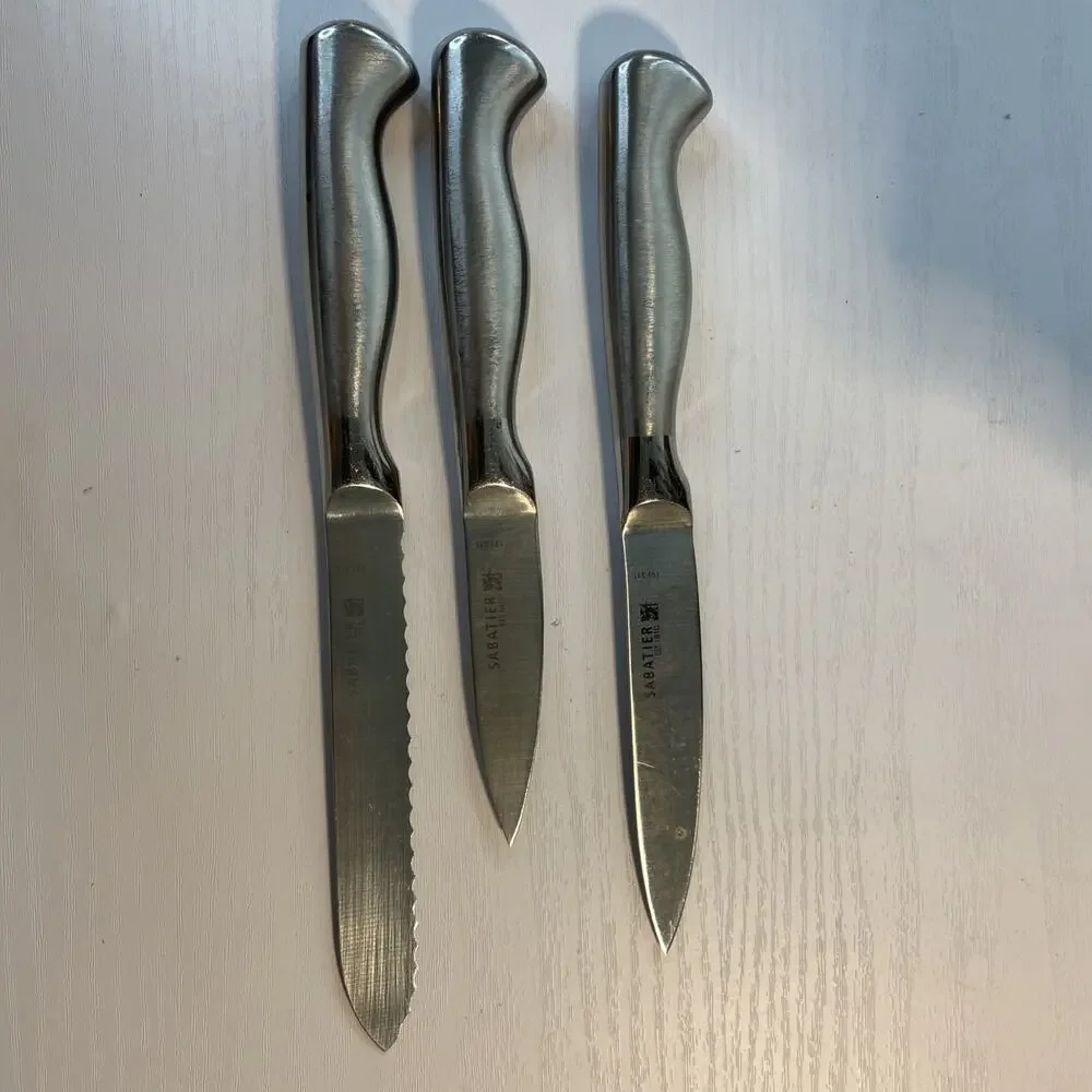 Sabatier 13pc Stainless Steel Hollow Handle Cutlery Set Wood Block Shears